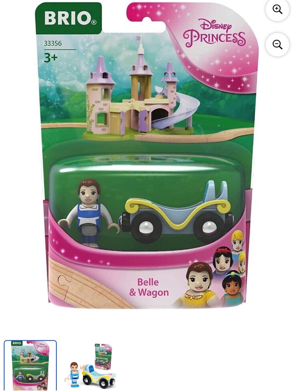 BRIO Disney Princess Belle & Wagon Wooden Railway Train Set NIP New Sealed - Picture 2 of 3